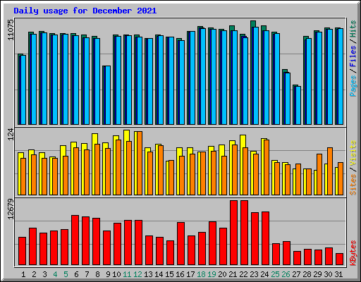 Daily usage for December 2021