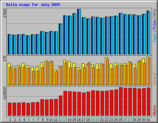 Daily usage for July 2025