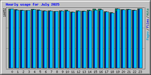 Hourly usage for July 2025