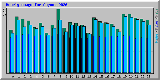 Hourly usage for August 2026